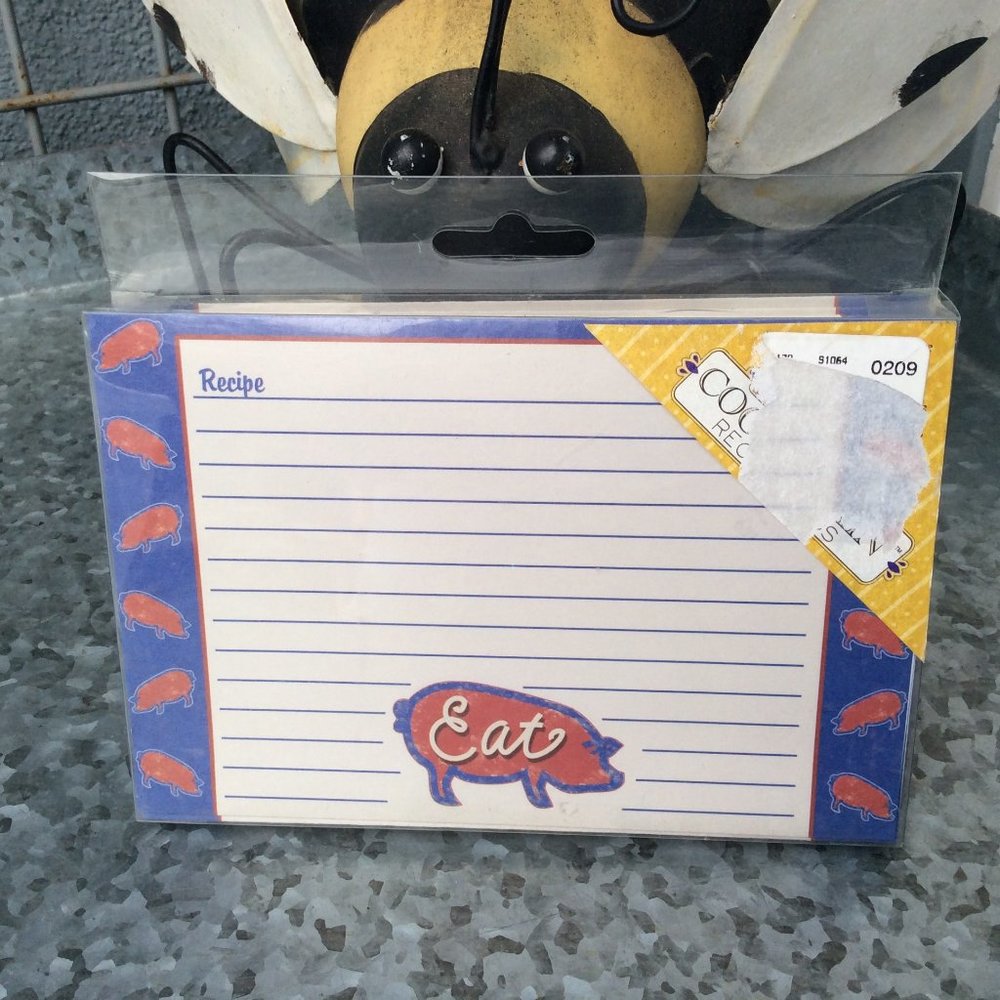Eat Pig Recipe Cards 25  6 x 8 Folds Over
